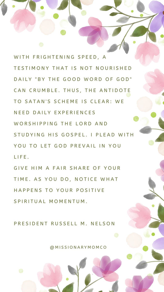 flowers and quote. LDS quote