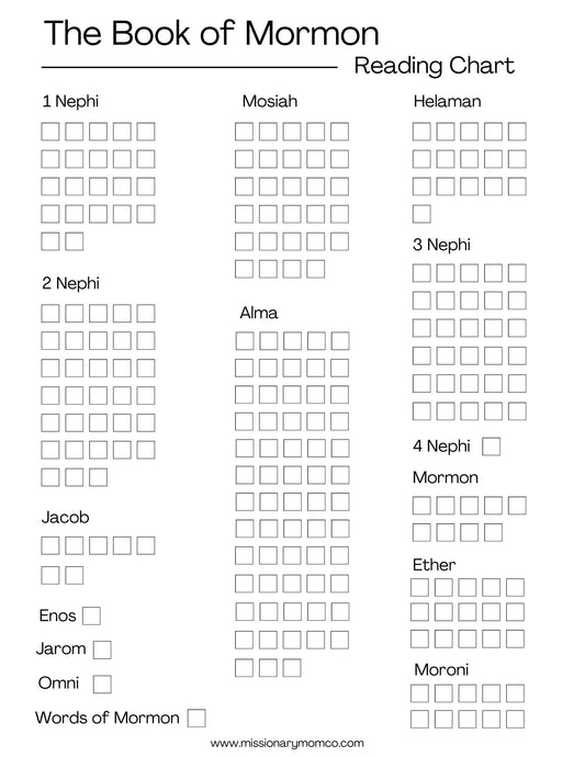 FREE! Book of Mormon Reading Chart